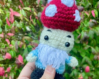 Crochet Mushroom Gnome Plushie- Amigurumi Toys- Cottagecore