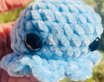 Crochet Baby Octopus Plushie- Amigurumi Octopus- Blanket Yarn Plushie Blue Ombre