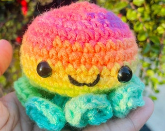 Crochet Baby Octopus Plushie- Amigurumi Octopus- Multicolor