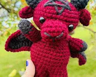 Baphomet Crochet Pattern- Baby Goat Amigurumi Pattern- Halloween Imp- Kawaii