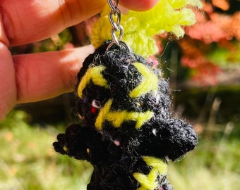 Crochet Mini Voodoo Doll Key Chain - Poppet Plushie Key Ring- Amigurumi Voodoo Doll