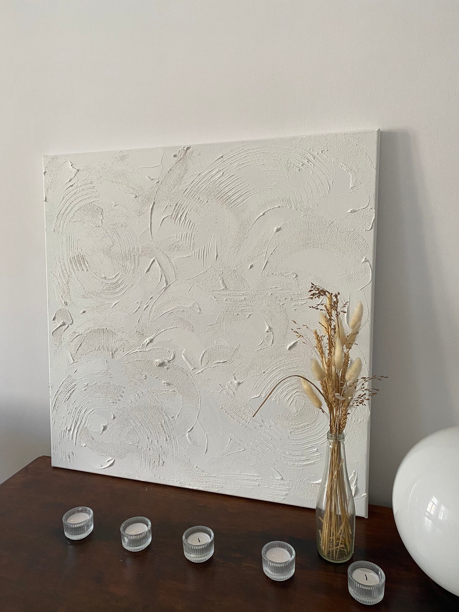 Abstract Acrylic Painting White Acrylic Paintingpainting on Etsy