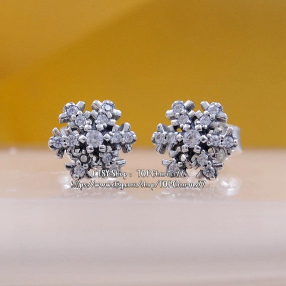 Sparkling Snowflake Stud Earrings