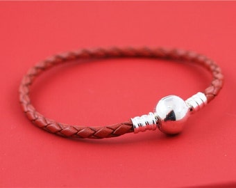 Pandora red leather bracelet uk sale