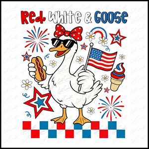 Funny Patriotic Goose Digital Design: 4th of July T-Shirt, Party Decor (SVG, PNG Download)