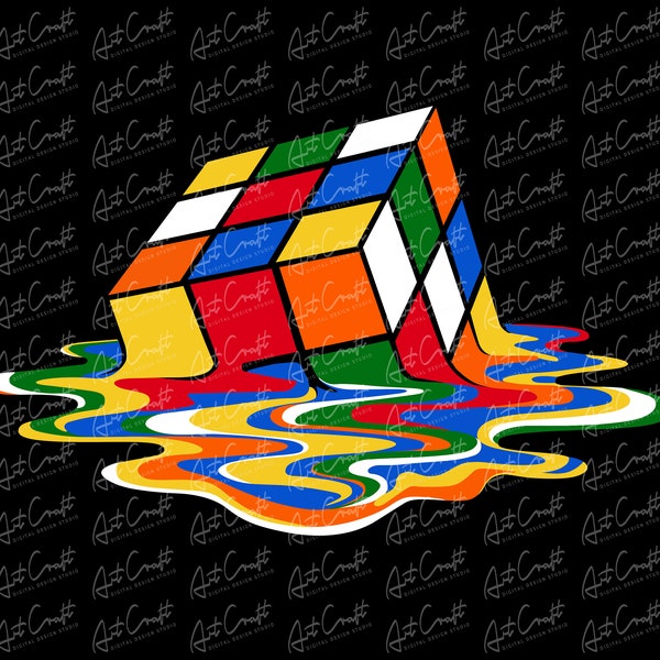 Melting Rubiks Cube Png Download