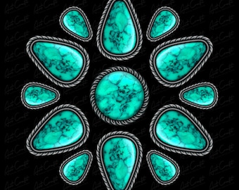 Turquoise Gemstone Digital Design Download