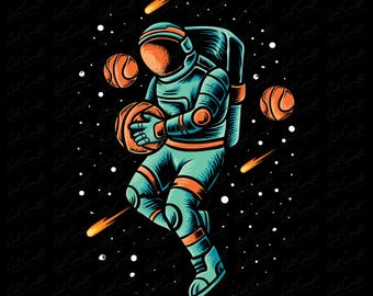 Astronaut Basketball Player Digital Design Download