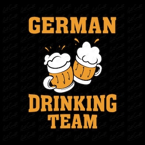 German Drinking Team Beer Mug Art: Oktoberfest Printable (Digital Download)