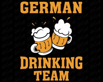 German Drinking Team Beer Mug Art: Oktoberfest Printable (Digital Download)