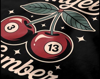 Angel Number 313 Retro Cherry Art Print, Mystical Numerology