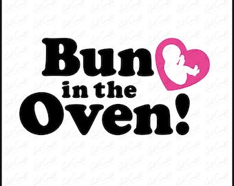Anuncio de embarazo de un bollo en el horno: Revelación de género PNG (Descarga digital)