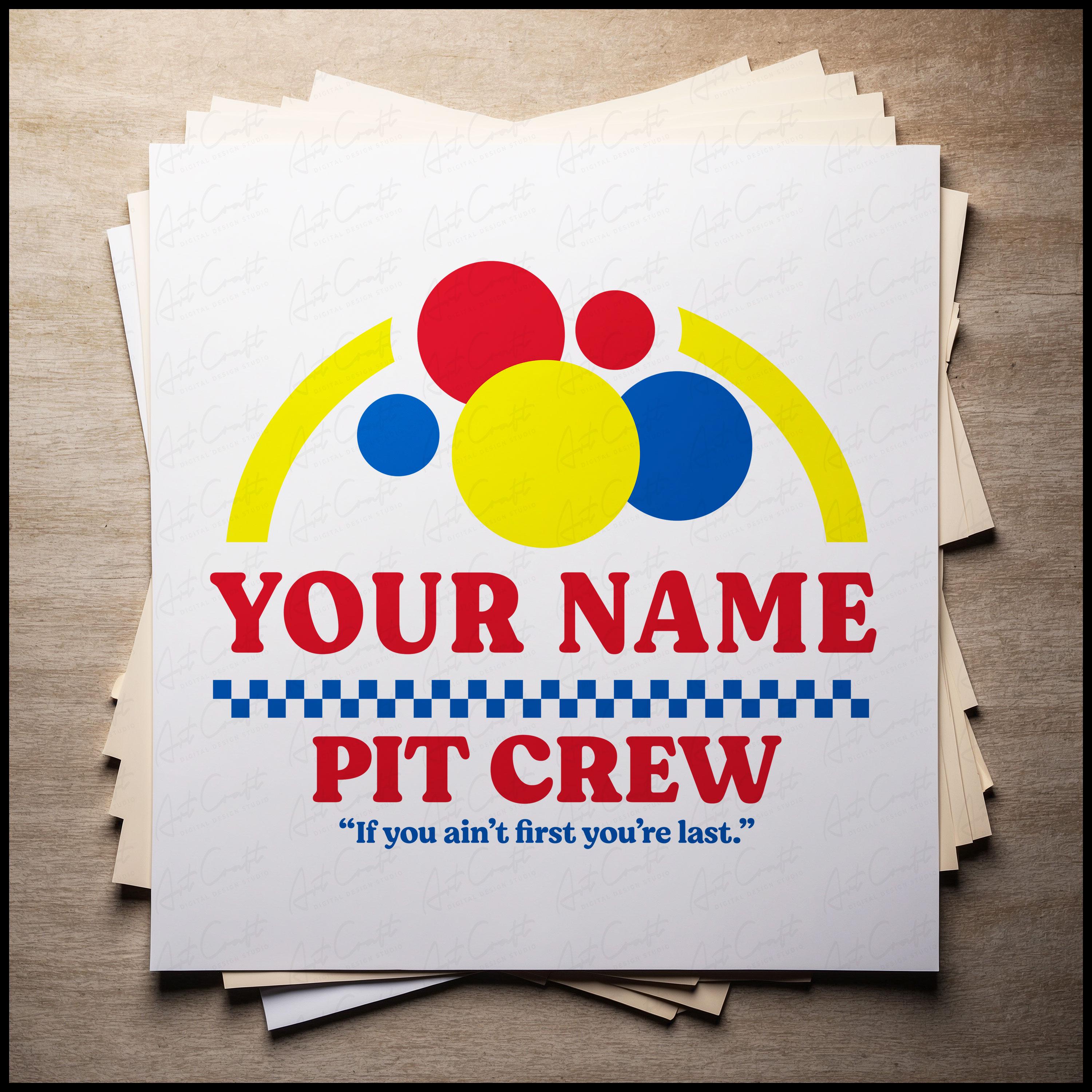 Custom Crew Names Custom Name Pit Crew Digital Design Download - Etsy