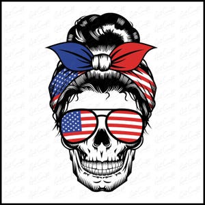 Skull Mom Usa Png Download