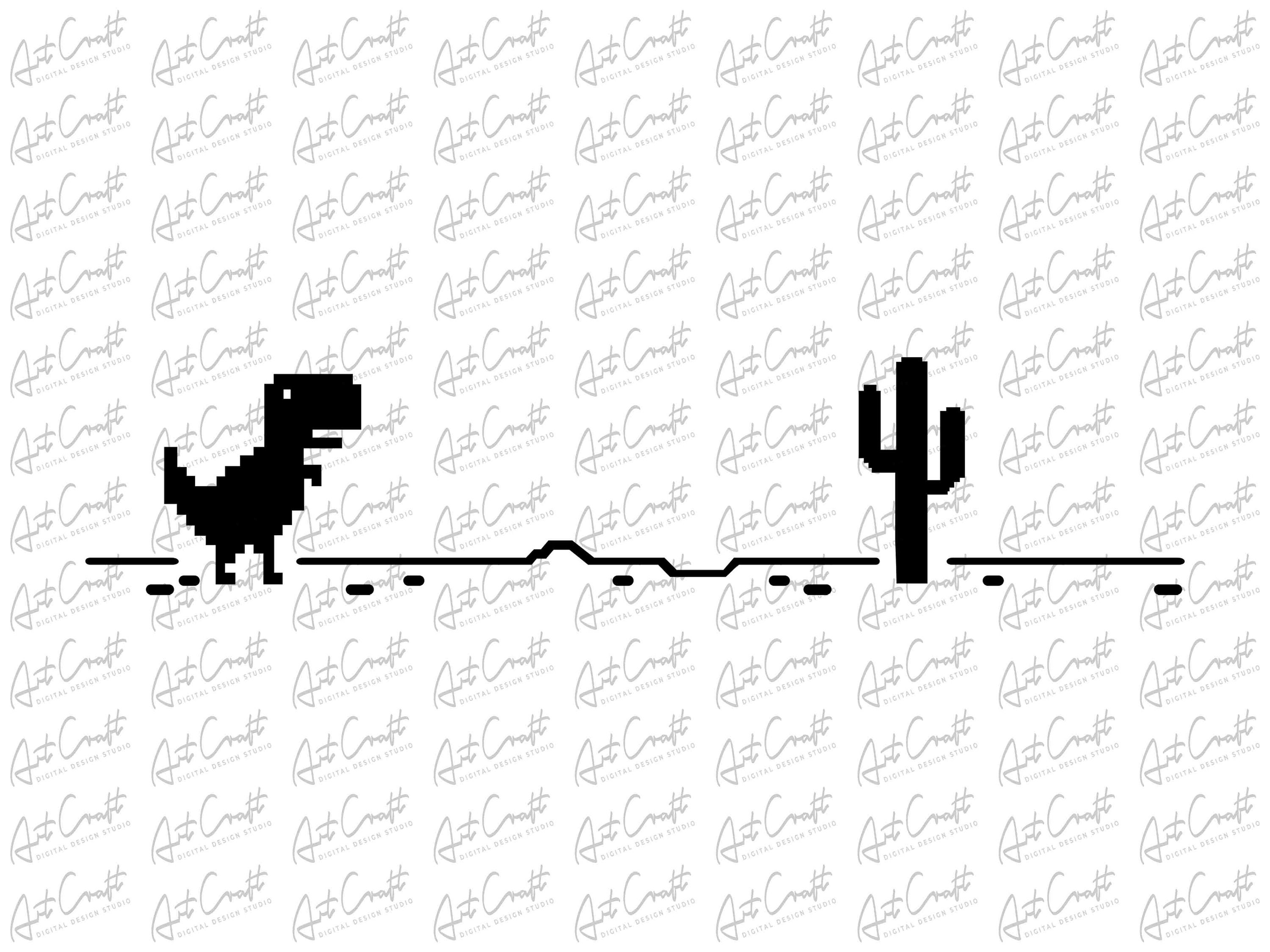 STL file Dino chrome - dinosaur game - no wifi dino - cactus