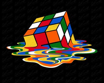 Smeltende Rubiks Cube digitaal ontwerp downloaden