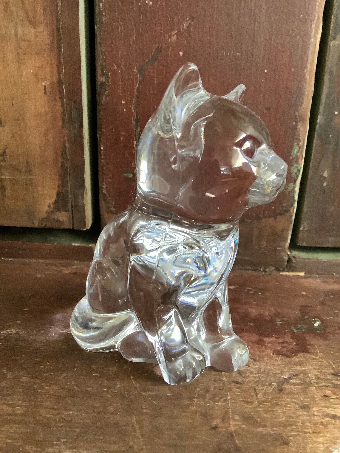Vintage Princess House Lead Crystal Cat Figurine / Cat Lovers Etsy