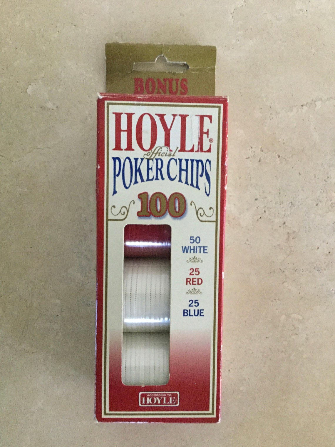 Vintage Hoyle Official Poker Chips 100 Interlocking Model No. Etsy