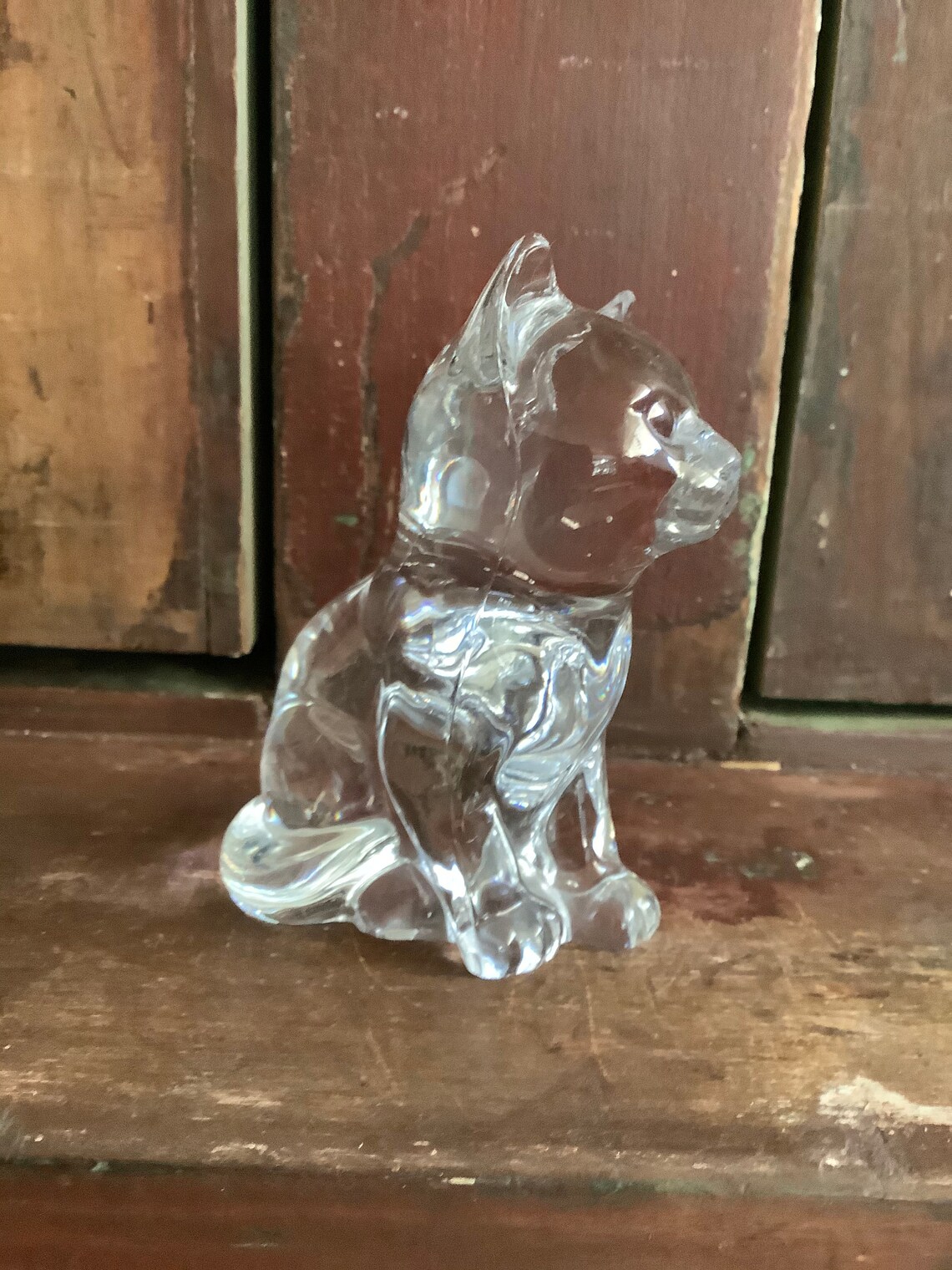 Vintage Princess House Lead Crystal Cat Figurine / Cat Lovers Etsy