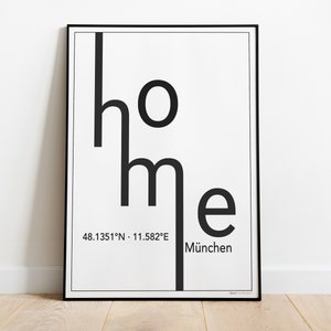 Hemposter med koordinater / Personlig poster / Poster för hemmet / Unik poster / Familjeposter / Plats / Alla hjärtans dag