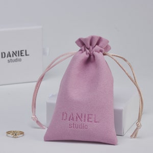 50 custom jewelry packaging pouch microfiber drawstring pouch personalized logo wedding favor bag cosmetic bag