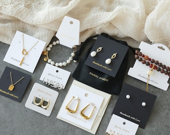100pcs Personalized Jewelry Display Cards Custom Paper Card Packaging Tag