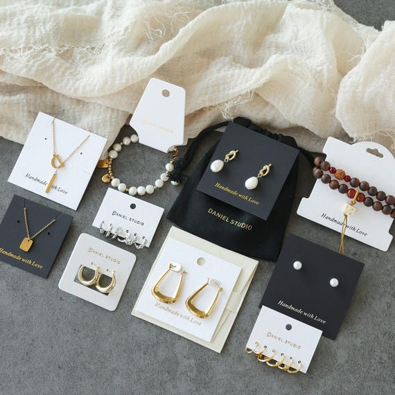 100pcs Personalized Jewelry Display Cards Custom Paper Card Packaging Tag