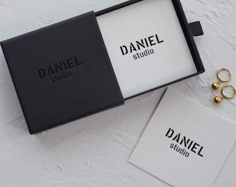 100 tarjetas de agradecimiento personalizadas: empaque de joyería con logotipo personalizado