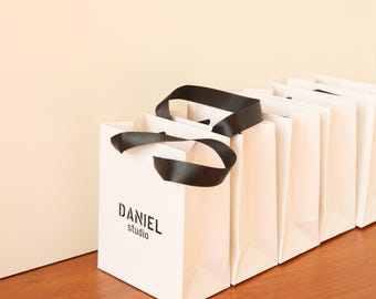 Custom Logo Paper Bag: Jewelry Packaging, Gift Tote (50pcs)