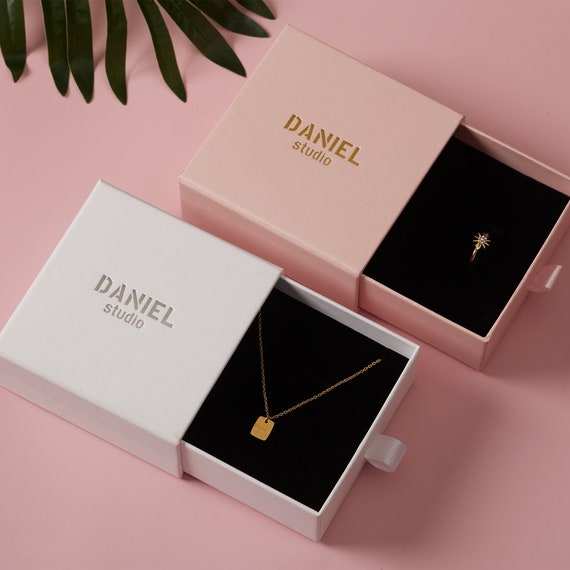 Jewelry Gift Boxes Necklace Earring Ring Box Gift Box,15 Pieces Square Cardboard Jewelry Gift Boxes,Cotton Filled Cardboard Paper Jewelry Box Gift