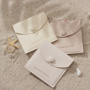 50 Stück personalisierte Snap Bag mit individuellem Logo, Schmuckbeutel mit Knopf, Vintage-Schmuck, individuelle Verpackung, Aufbewahrungstasche, Schmuckverpackung