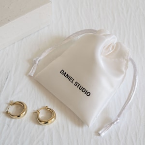 50pcs Personalized Satin Drawstring Bag: Jewelry Packaging, Favor Bag