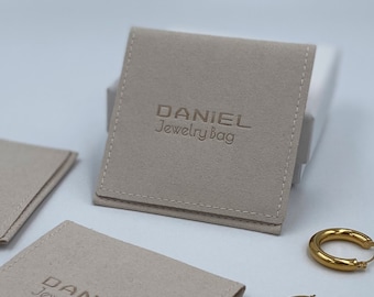 50 PCS Personalized Microfiber Jewelry Bags, Custom Logo