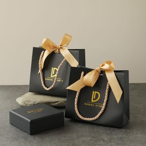 50pcs custom paper bag with logo personalized jewelry package bag small paper shopping bag custom gift bag wedding bag