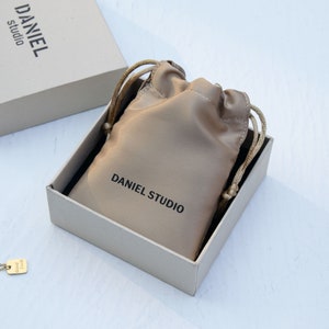 50 Satin Drawstring Pouches: Personalized Logo Jewelry Packaging