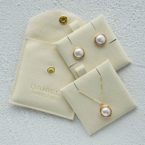 50 Microfiber Snap Pouch Sets: Custom Jewelry Package with Logo