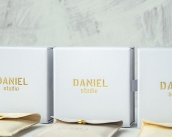 50pcs personalized  white box with black custom logo, drawer jewelry box ,custom packaging,branding packing, cardboard box, necklace box
