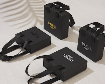 gift jewelry presentation box 50pcs Black Paper Box Slide Box String Box 8x8cm Necklace Earrings Ring Jewelry Packaging Box Custom Jewelry Drawer Box