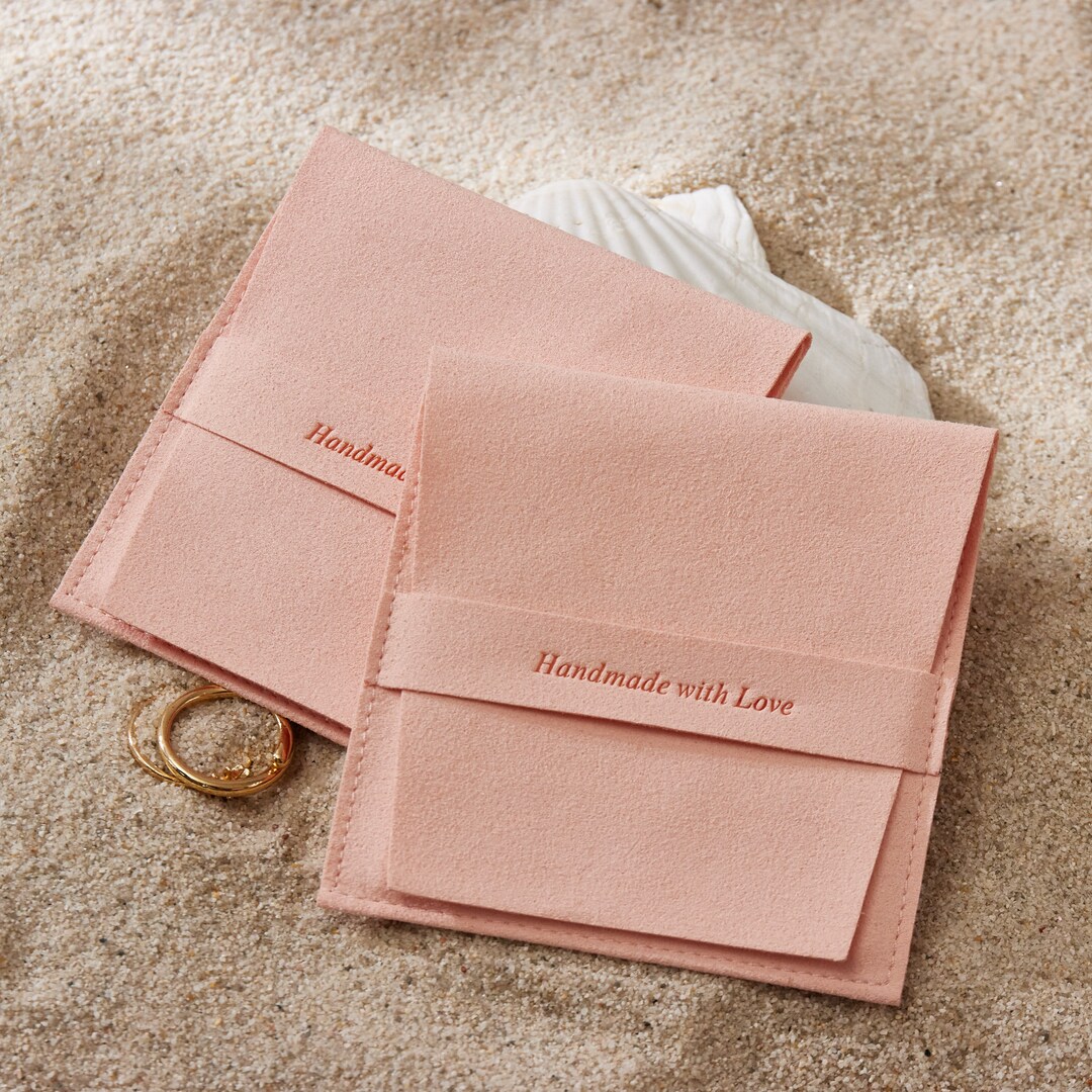 50pcs Personalized Jewelry Bags With Logo, Jewelry Pouch With Banner