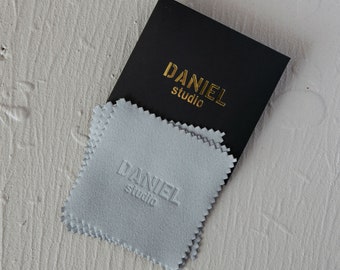 100pcs silver polishing cloth personalized jewelry cleaning cloth, custom Logo, grey cloth, microfiber cleaning cloth