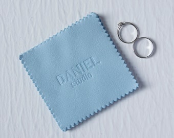 personalized polishing cloth with envelope jewelry cleaning cloth custom jewelry packaging with logo 100pcs 8x8cm silver cloth blue color