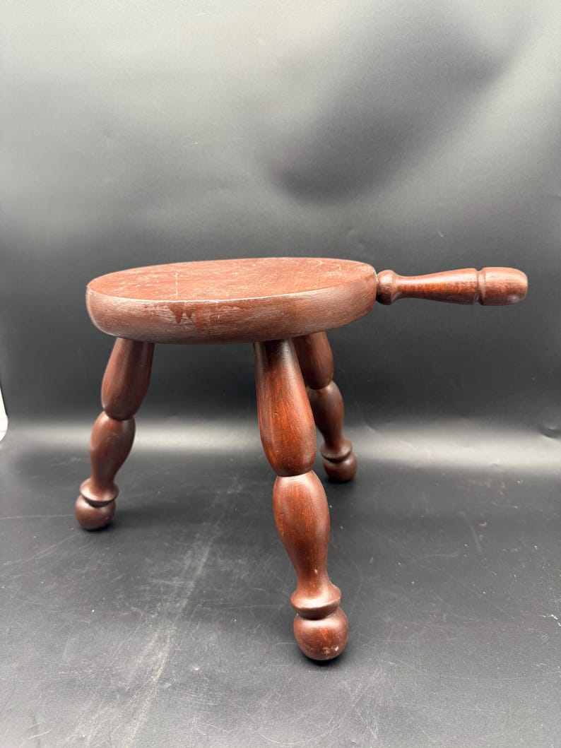 Vintage Rustic Milking Stool 3 Leg Plant Stand Wooden Seat Old World - Etsy
