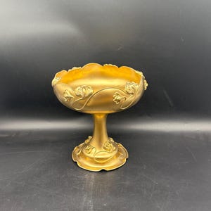 Art Nouveau Antique Planter Bowl Centerpiece Brass Scalloped Edges with Ornate Detail