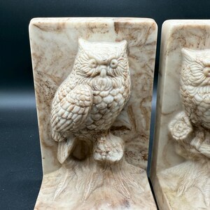 View of Vintage MCM Rare Pair of Owl Bookends Heavy - Etsy