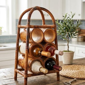 Rattan wine rack