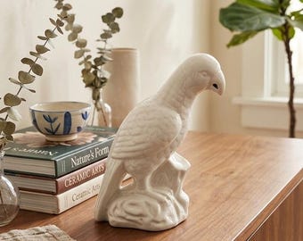 Antique Chinoiserie Chinese Blanc De Chine Porcelain Parrot Roof Tile