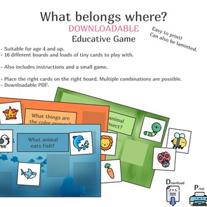 Educative printable game for kids