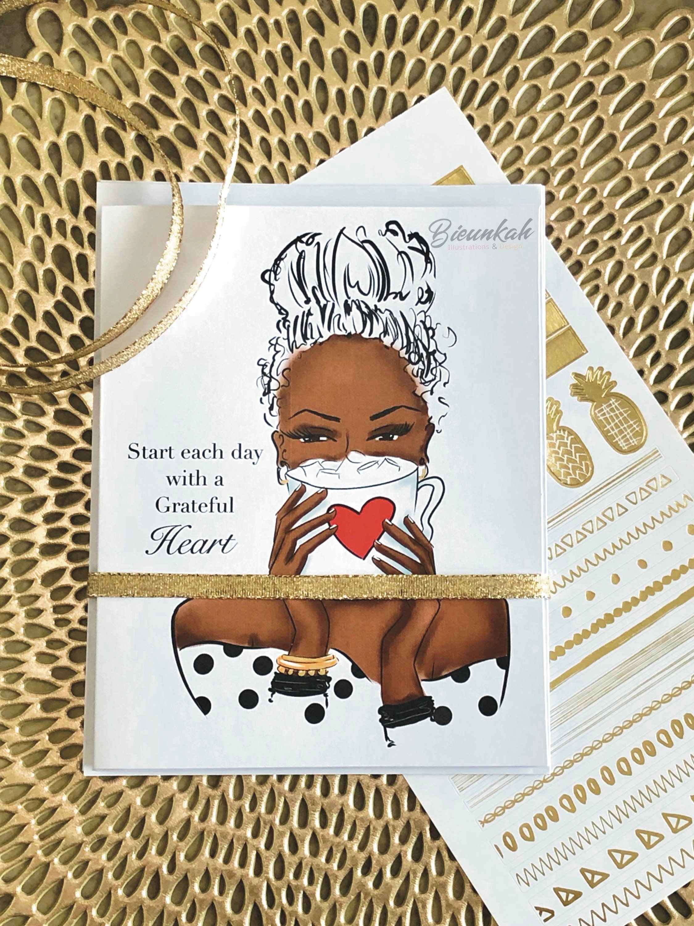 African American Greeting Card Grateful Black Women Art Etsy