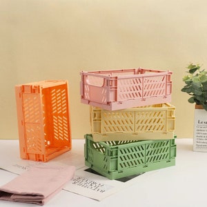 Cute Pastel Color Storage Box Basket Kawaii Stationery Desk Accessories, Pencil Kids Organizer Candy Gift, School Office Home Decor