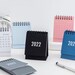 Mini 2022 Calendar Desktop Desk, Yearly Month Calendars, Year Monthly Decor Stickers, Organizer Promotional Gift, Office School Supplies 